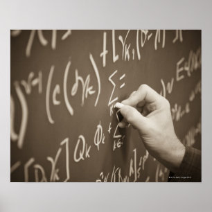 Poster Équations de maths d'impression d'homme sur un
