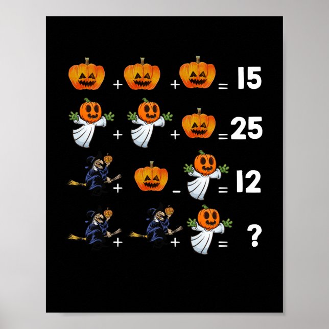 Poster Équations mathématiques d'Halloween pour les profe (Devant)
