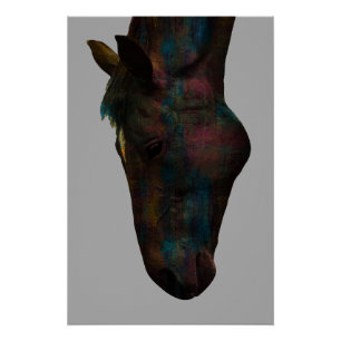 Poster Équidé Élégant en Action : Design Tête de Cheval C