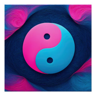 Poster Équilibre géométrique : Motif dynamique Yin Yang