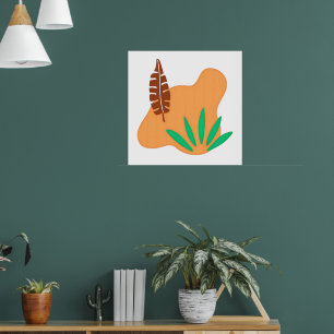 Poster Équilibre Tropical – Art botanique abstrait de feu