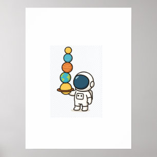 Poster Équilibrer l'univers - Le mur des astronautes de K