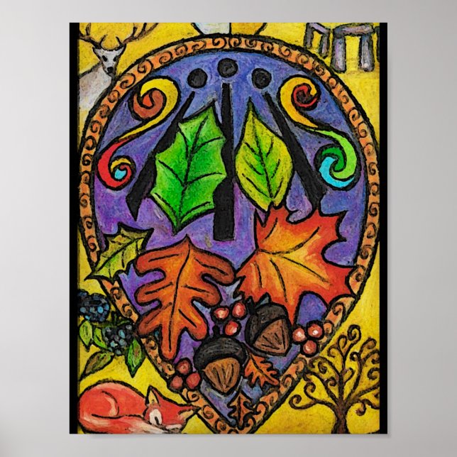 Poster Equinox d'automne / Mabon / Alban Elfed / Awen art (Devant)