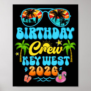 Poster Équipage d'anniversaire de Key West Croisière de v