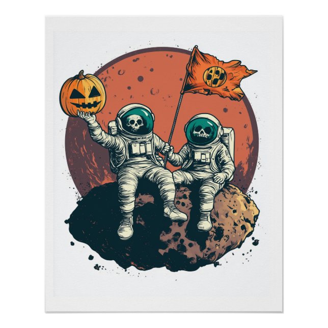 Poster Équipage d'astronaute squelette (Devant)
