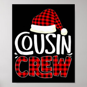 Poster Équipage de Cousins Famille Groupe Pyjama de Noël