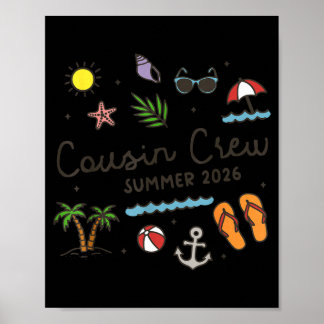 Poster Équipage de cousins vacances d'été 2026 plage d'Ha