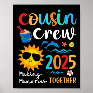 Poster Équipage de cousins voyage de famille à la plage V