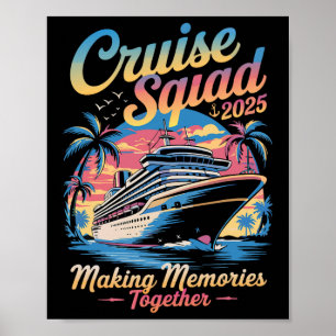 Poster Équipage de croisière 2025 Croisière familiale cor