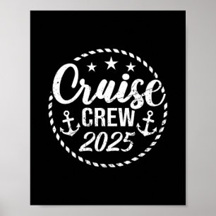 Poster Équipage de croisière 2025 Groupe de voyage de vac