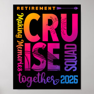 Poster Équipage de la croisière de retraite Tie Dye 2026