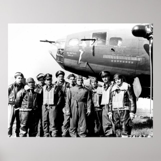 Poster Équipage de la forteresse volante B-17 "Memphis Be (Devant)