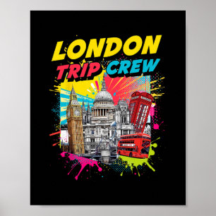 Poster Équipage de voyage à Londres Angleterre Vacances T