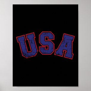 Poster Équipe américaine pour la fête patriotique d'indép