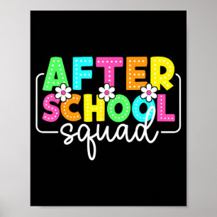 Poster Équipe après l'école de retour à l'école enseignan