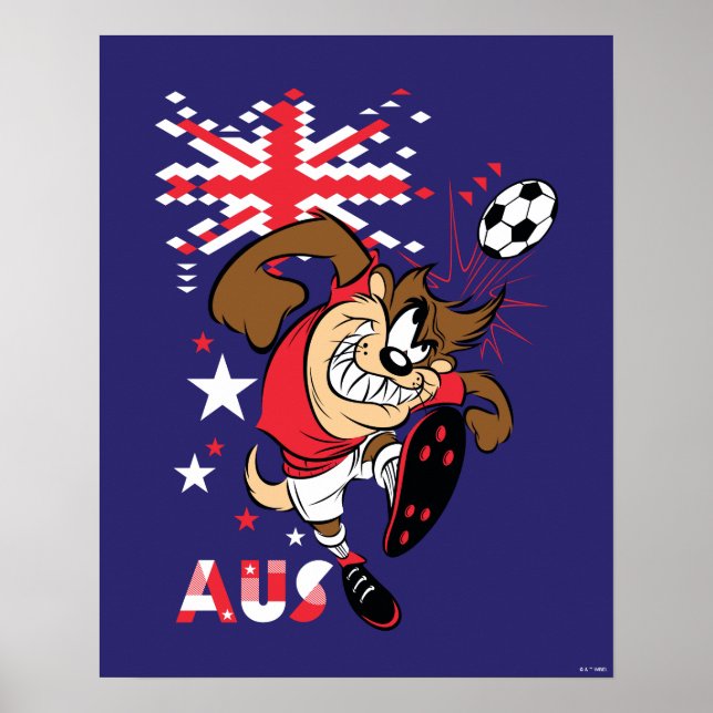 Poster Équipe Australie de Football Graphique TAZ™ (Devant)