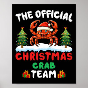 Poster Équipe Crabe de Noël - Crabe portant un chapeau de