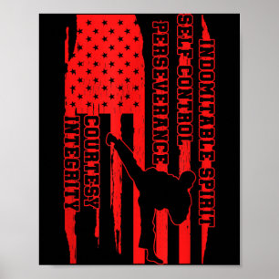 Poster Équipe d'artistes d'arts martiaux USA Taekwondo am