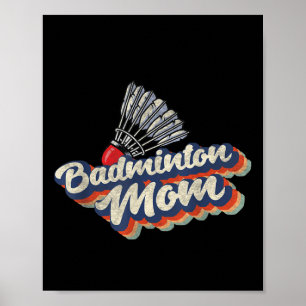 Poster Équipe de badminton rétro Sport Joueur Entraîneur 