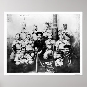 Poster Équipe de baseball 1898 d'USS Maine