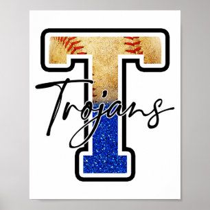 Poster Équipe de baseball des Troyens Mascotte Fierté Esp