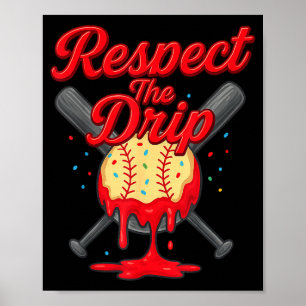 Poster Équipe de baseball Drip pour garçons et filles Gla