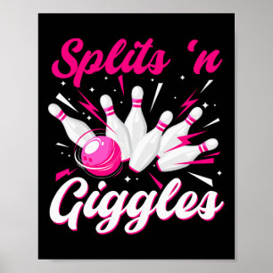 Poster Équipe de bowling Funny Splits n Giggles Joueuse d
