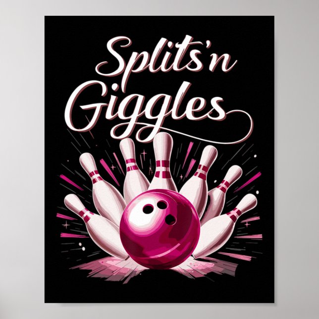 Poster Équipe de bowling Funny Splits n Giggles Joueuse d (Devant)