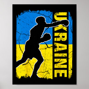 Poster Équipe de boxe ukrainienne Drapeau de l'Ukraine Ga