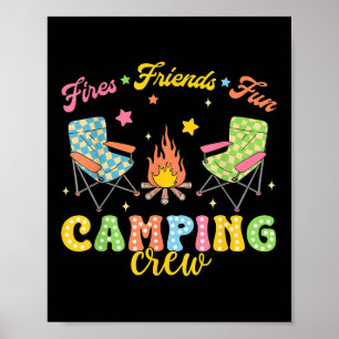 Poster Équipe de camping Famille Amis Filles Enfants Ambi