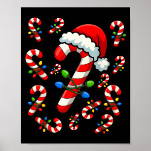 Poster Équipe de canne en bonbons de Noël Crèches de vaca