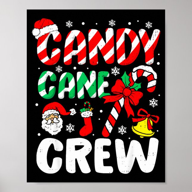 Poster Équipe de canne en bonbons de Noël Enfants en bas  (Devant)