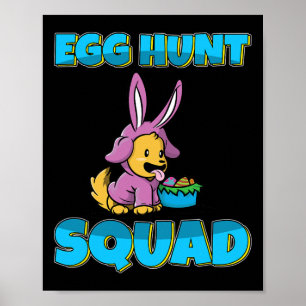 Poster Équipe de chasse aux œufs Chien mignon Chiot Pâque