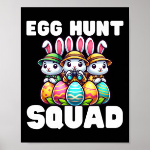 Poster Équipe de chasse aux oeufs Graphique Chasse aux oe