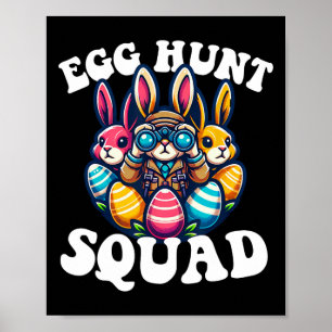 Poster Équipe de chasse aux œufs Graphique Chasse aux œuf