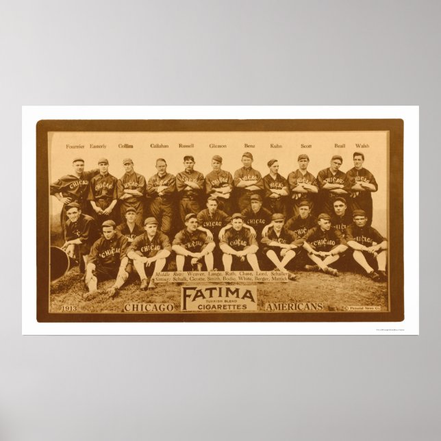 Poster Équipe de Chicago White Sox 1913 (Devant)