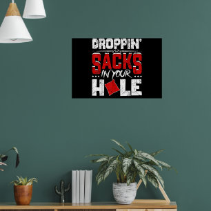 Poster Équipe de Cornhole Drôle qui Lâche des Sacs dans V