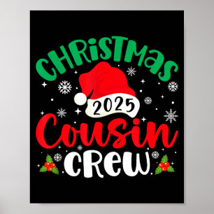 Poster Équipe de cousins de Noël 2025 Chapeau de Père Noë