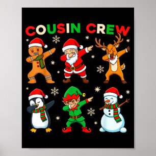 Poster Équipe de cousins elfes amis de Noël fu Dabbing Sa