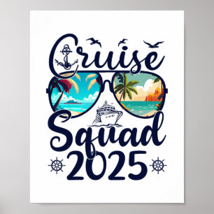 Poster Équipe de croisière 2025 Été Vacances Tenue de fam