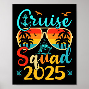 Poster Équipe de croisière 2025 Vacances d'été Famille as