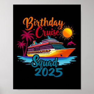 Poster Équipe de croisière d'anniversaire 2025 Croisière