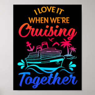 Poster Équipe de croisière de famille de groupe assortie