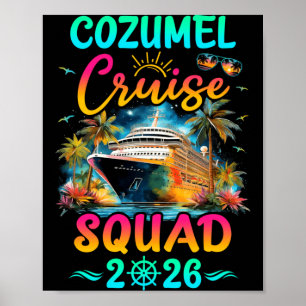 Poster Équipe de croisière familiale Cozumel 2026 Vacance