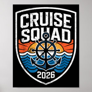 Poster Équipe de croisière nautique rétro 2026 famille ap