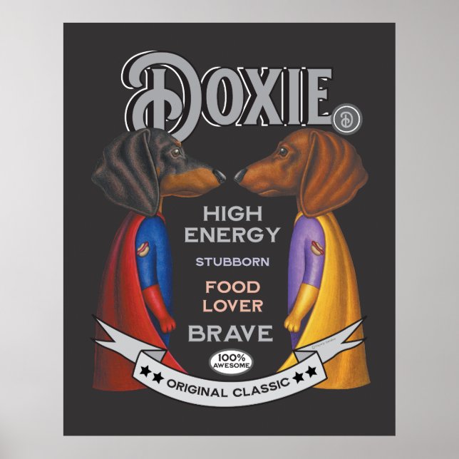 Poster Équipe de Cute Dachshund Superhero (Devant)