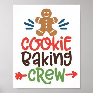 Poster Équipe de fabrication de biscuits de Noël