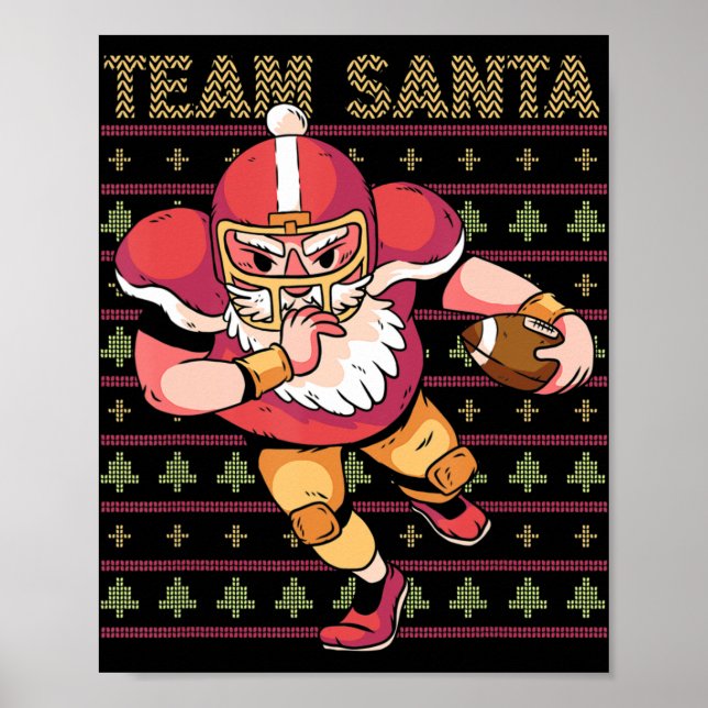 Poster Équipe de football de Noël Père Noël (Devant)