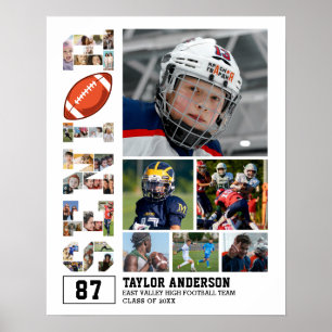 Poster Équipe de football Diplôme supérieur Photo Collage