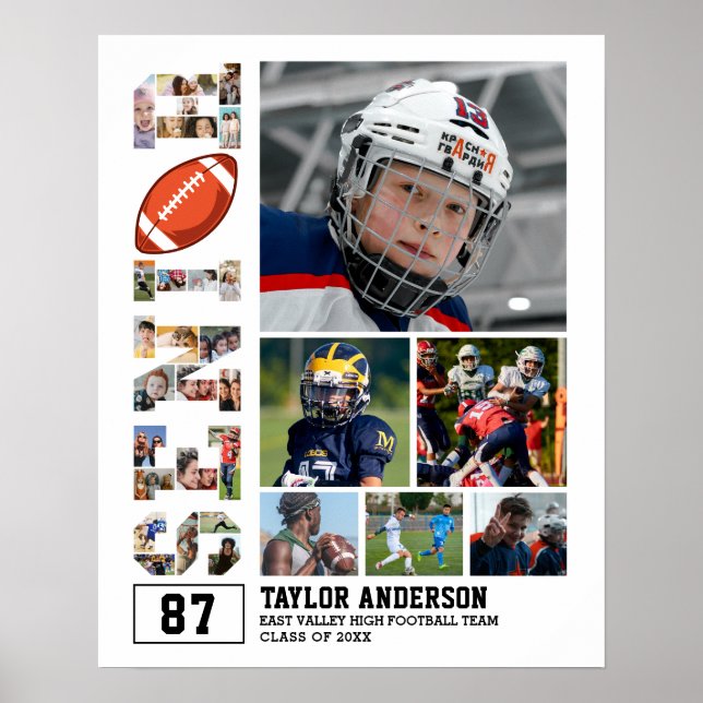 Poster Équipe de football Diplôme supérieur Photo Collage (Devant)